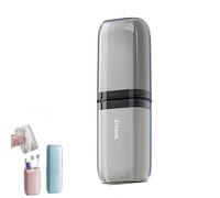 MIEJMJIA - Set di bicchieri d'acqua da viaggio, custodia per spazzolino da denti, porta spazzolini da denti e dentifricio, adatto per campeggio, viaggi, viaggi d'affari (grigio/4 tazze)