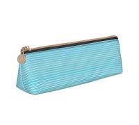 MIEKGPS Astuccio in pelle con stampa a righe blu personalizzata per trucchi e cosmetici