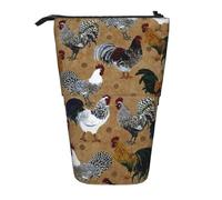MIEKGPS Astuccio telescopico con stampa di gallo lucido e carino, astuccio per cosmetici e trucchi portatile