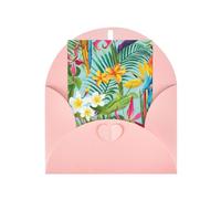 MIEKGPS Biglietti di auguri natalizi con motivo piante tropicali e pappagalli per tutte le occasioni