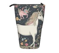 MIEKGPS Fairy Tale Unicorn01 - Portamatite telescopico con supporto stampato, astuccio divertente e portatile per cosmetici