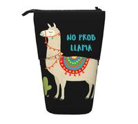 MIEKGPS Simpatico astuccio telescopico con stampa di lama e cactus in stile cartone animato, astuccio per trucchi portatile e divertente