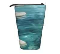 MIEKGPS Tranquil Water Print Stand Portapenne Telescopico Carino Astuccio Divertente Cosmetico Portatile Makeup Bag