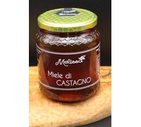 Miele di Castagno, Apicoltura Melissa, miele grezzo naturale, non pastorizzato, produzione artigianale, Miele 100% Italiano (Avellino), peso 500g
