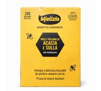 Miele Italiano di Acacia e Sulla Mielizia - 200 Bustine Monodose - Miele Non Pastorizzato - Ideale per Colazione, Yogurt, Tè e Pancake