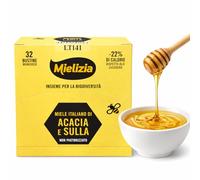 Miele Italiano di Acacia e Sulla Mielizia 32 Bustine Monodose - Miele Naturale Non Pastorizzato - Dolcificante Naturale - Ideale per Tè, Colazioni e Bar - Pratico Formato Monouso 160g totali