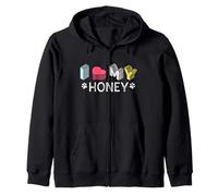 Miele Personalizzato Dog Name Honey Pet Lover Felpa con Cappuccio