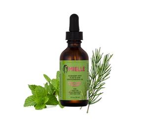 MIELLE Olio rinforzante per cuoio capelluto e capelli alla menta e rosmarino, infuso con biotina per la crescita dei capelli, nutre il cuoio capelluto, rinforza i capelli, riduce le doppie punte