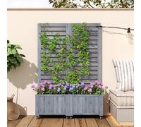 Mielvu Outdoor - Vaso per piante con traliccio, ideale per giardino, cortile e terrazza, con ruote pieghevoli e universali (grigio)