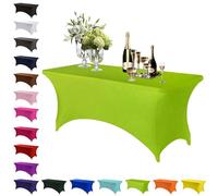 Mienocol Tovaglie in spandex verde frutta, tovaglia rettangolare elasticizzata da 4 piedi, tovaglia lavabile, universale, per patio, cucina, eventi, matrimoni, cocktail bar, banchetti, feste