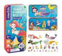 mierEdu Gioco magnetico a forma di sirena per vestirsi, gioco magnetico a partire dai 3 anni, promuove l'immaginazione e la concentrazione, gioco da viaggio ideale con 2 scene e 36 magneti