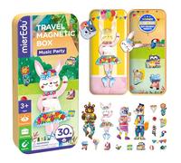 mierEdu Gioco magnetico con musica e animali - Gioco magnetico a partire dai 3 anni, gioco educativo per viaggiare con 2 scene e 37 magneti - Giocattoli Montessori, occupazione per bambini in auto