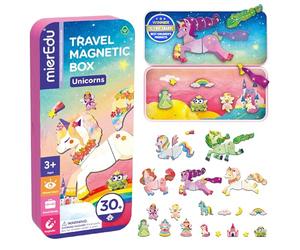 MierEdu Magnetspielbox per Bambini Unicorno dai 3 Anni - Libro Magnetico con 36 Parti & 2 Scene - Gioco Magnetico per Ragazze & Ragazzi - Ideale Gioco da Viaggio per Auto, Aereo & Treno - Regalo per