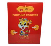 MiFan Fortuna Box - Biscotti della Fortuna Cinesi, Biglietti Profetici, Auguri in Italiano, Confezioni Varie, Sapore Vaniglia (24 Pezzi)