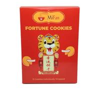 MiFan Fortuna Box - Biscotti della Fortuna Cinesi, Biglietti Profetici, Auguri in Italiano, Confezioni Varie, Sapore Vaniglia (12 Pezzi)