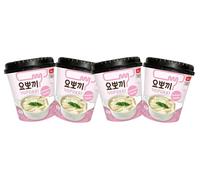 MiFan Tteokbokki Box - 4x120g Tteokbokki Coreano Cup al Gusto Carbonara - Snack Coreano Istantaneo - Gnocchi di Riso in Salsa Cremosa, Pronto in 3 Minuti