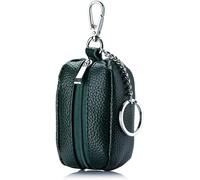 MIFANI Portachiavi Portachiavi Custodia for chiavi for auto in pelle con cerniera Borsa portachiavi di grande capacità Portamonete Auricolari Portachiavi Portafoglio (Color : Green)