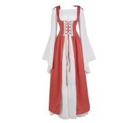 Mifeiwukawa Costume rinascimentale da donna abiti medievali irlandesi sopra Plue Size Deluxe vittoriano retrò Cosplay (rosso mattone, M)