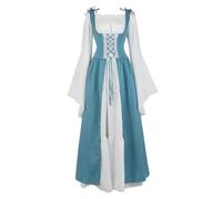 Mifeiwukawa Costume rinascimentale da donna abiti medievali irlandesi sopra Plue Size Deluxe vittoriano retrò Cosplay (Lago Acqua Blu, L)
