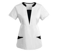 Mifeiwukawa Maglietta da donna con scollo a V, per infermieri, uniformi, tunica, per Halloween, cosplay, clinica, cameriera, protettiva contro il cancro al seno, colore #D5, bianco, taglia L
