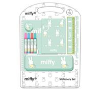 MIFFY BUDDY - Set da scrittura, astuccio regalo, astuccio metallico, penne, astuccio per bambini, ideale per bambini, comodo e versatile, qualità e resistenza, 27 x 37,5 cm, Beige pastello, M, Casual