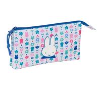 MIFFY BUNNY - Astuccio triplo, astuccio per bambini, ideale per bambini in età scolastica, comodo e versatile, qualità e resistenza, 22 x 3 x 12 cm