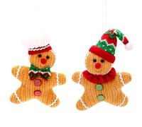 MIFKLMV Ornamenti da appendere dell'omino di pan di zenzero, set di 2 decorazioni natalizie, decorazioni per l'albero di Natale dell'omino di pan di zenzero, ornamenti decorativi da appendere