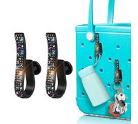 Mifoneix 2 pezzi portachiavi per borsa da grotta nero strass accessori originali x grande inserto fascino portachiavi per borse da spiaggia