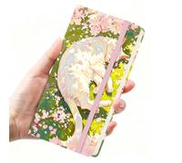 Mifuner Slim Hardcover Executive Notebook with Elastic Band, 3.5"x7.2" Portable Notebook for Work, Travel, Notes. Sleepy Cat