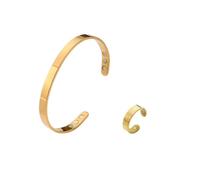 MIFYNN Kalm - Set di braccialetti e anelli da donna, in acciaio inox, per alleviare il dolore, alleviare lo stress, idea regalo, Medio, Acciaio inossidabile, Non pietra preziosa