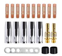 MIG/MAG Accessori,20 Pezzi Accessori per Saldature, Set di Materiali di Consumo Saldatori,Accessori per Saldatrice,UGELLO,PUNTA GUIDAFILO M6 0,8mm,DIFFUSOREE,ISOLATOR,STRUMENTO