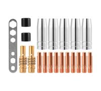 MIG/MAG ACCESSORI PER SALDATURA MB15 - SET 20 PEZZI, INCLUSI 5 UGELLI, 10 PUNTE