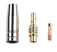 MIG - Set di accessori per torcia di saldatura con ugelli 15AK e supporto per punte, 3 pezzi per torcia MIG per saldatura a gas schermato (0,8 mm)