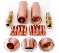 MIG Set di punte di contatto per saldatura, 14 ugelli per diffusore di gas per 100 L e per torcia di saldatura M3, 0 6 mm, 1 2 mm (0,8 mm)