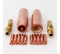 MIG Set di punte di contatto per saldatura, 14 ugelli per diffusore di gas per 100 L e per torcia di saldatura M3, 0 6 mm, 1 2 mm (1,2 mm)