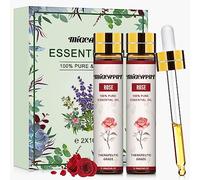 MIGCAPUT Olio Essenziale di Rosa 2 x 10ML, Set di Oli Essenziali di Aromaterapia Naturale Puri al 100%, Olio di Rosa di Grado Terapeutico per Diffusori, Umidificatore, SPA, Massaggi, Bagno, Rilassare