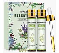 MIGCAPUT Olio Essenziale di Tea Tree 2 x 10ML, Tea Tree Oil di Grado Terapeutico, Olio di Albero del Tè Naturale Puro al 100%, Set di Oli Essenziali di Aromaterapia per Diffusori, SPA, Massaggi, Bagno