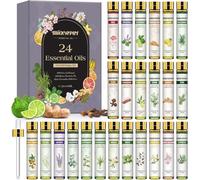 MIGCAPUT Set di Oli Essenziali per Diffusori 24 x 10ML, Olio Essenziale Naturale al 100% per Aromaterapia, SPA, Massaggi, Bagno - Rosa, Tè Bianco, Lavanda, Tea Tree, Rosmarino, Eucalipto, Incenso