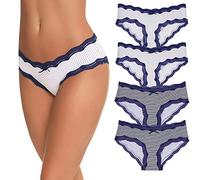 Migcaput Tanga Perizoma Sportivo Intimo Sexy Mutandine Donna Bikini Tangas Pack B-Blu Scuro + Blu Scuro + Bianco + Bianco, L