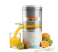 Migecon Spremiagrumi Elettrico Ricaricabile - Macchina per Succo di Agrumi con USB e Portatile, Funzione Antigoccia per Arance, Limoni, Pompelmi, Include Spazzola per la Pulizia (Bianca), ZZJ003W