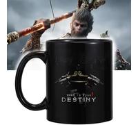 MIGEDY Tazza Black Myth Wukong, Tazza da caffè Black Myth Wukong, Merce Black Myth Wukong, Regali di merchandising for uomo con tazza Wukong(Black)