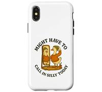 Might Have To Call In Silly Today Funny Goose Retro Custodia per iPhone X/XS