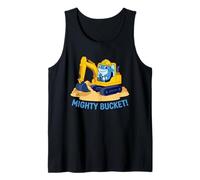 Mighty Bucket Kids Cute Shark Escavatore Costruzione Canotta
