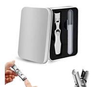 Mighty Clip Nail Clippers,MightyClip Nail Clippers with Catcher File,German Nail Clippers for Men and Women,Mighty Clipper for Thick Toenails,Professional Heavy Duty Toe Clippers (Silver)