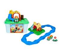 Mighty Express La stazione Fattoria agricola, con treno esclusivo contadina Faye, con maialino superstar, giocattolo per bambini 3+