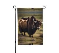 Mighty Highland Yak - Bandiera da giardino stampata su entrambi i lati (71 x 101 cm), bandiera di benvenuto per cortile, decorazione stagionale per esterni