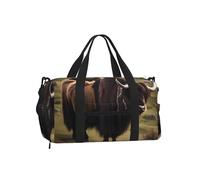 Mighty Highland Yak, borsone sportivo con scomparto per scarpe, leggero, da palestra, weekender, per uomo e donna, borsa da viaggio impermeabile con tasca bagnata