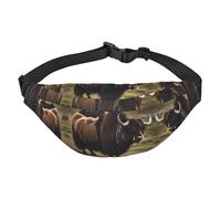 Mighty Highland Yak - Marsupio a tracolla grande, alla moda, da viaggio, casual, per ragazzi, adatto per sport, corsa, ciclismo, viaggi, pesca