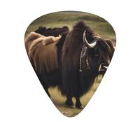 Mighty Highland Yak Prints - Set di 12 plettri per chitarra, comodi e resistenti all'usura, per chitarra e ukulele