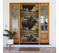 Mighty Highland Yak - Striscione decorato per porta, con stampa, da appendere alla parete, per feste